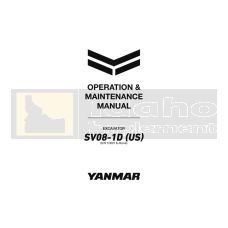 Yanmar Excavator SV08-1D Operation Manual - Printed Hard Copy - FREE Shipping