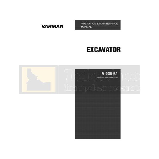Yanmar Excavator ViO35-6A Operation Manual - Digital Download