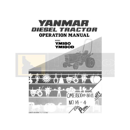 Yanmar YM180 Tractor Operation Manual