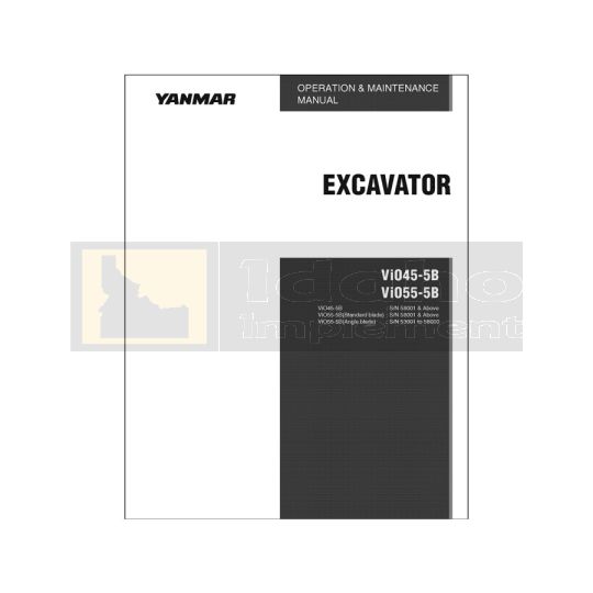 Yanmar Excavator ViO55-5B Operation Manual